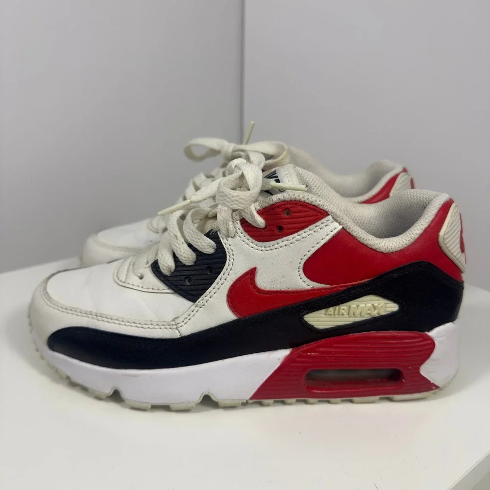 Nike Air Max 90 Leather PS Kids Size 4Y White Dusted Clay Sneakers 833414-107